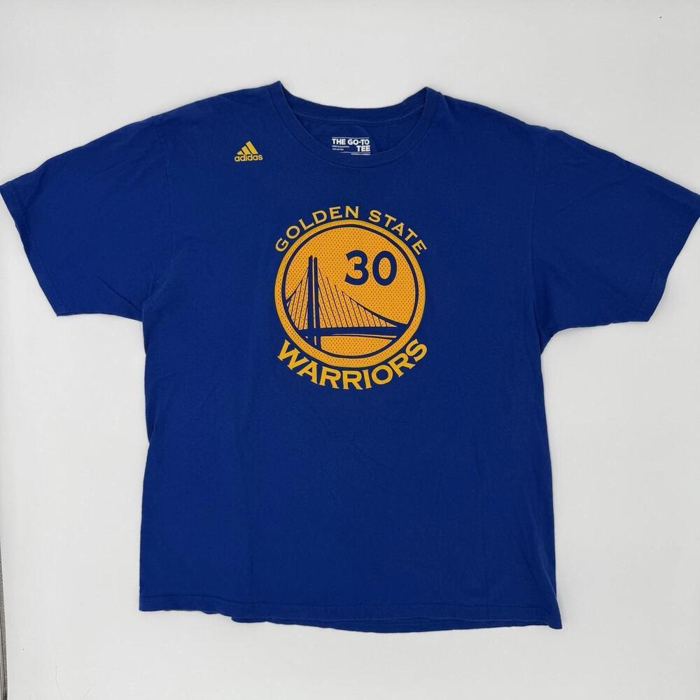 Mens Steph Curry T-Shirt Golden State Warriors Blue-Gold